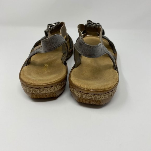 Rieker Gray Zipper Sandals Size 38 - Picture 8 of 11